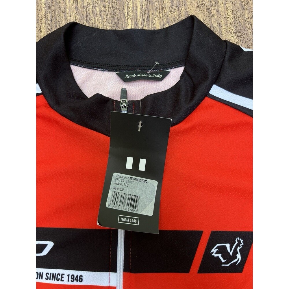 De Marchi Pro SS Cycling Jersey Men's 3XL Red Black White Italian Made NWT
